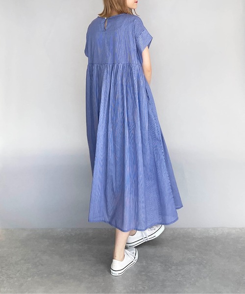 PICCIN（ピッチン）の「ハンドメイドピンタックコットンワンピース（ワンピース・レディース・ブラック/ブルー・M）」の14枚目の写真