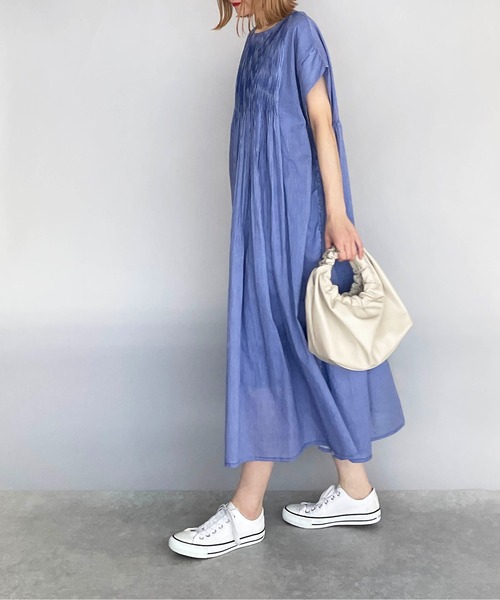 PICCIN（ピッチン）の「ハンドメイドピンタックコットンワンピース（ワンピース・レディース・ブラック/ブルー・M）」の16枚目の写真