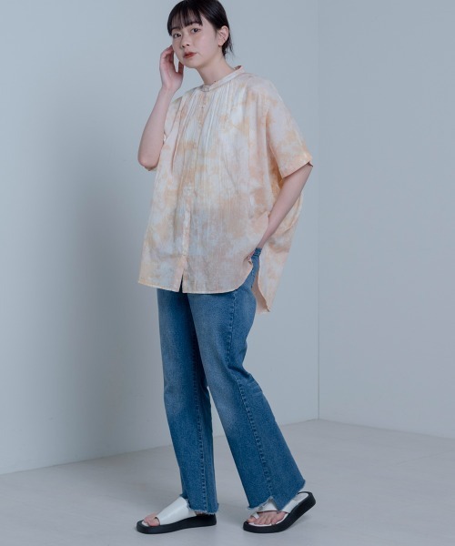 LUPILIEN(ルピリアン)の「Made in India◇タイダイ染め綿ボイル ブラウス(シャツ/ブラウス・レディース・オフホワイト/ピンクベージュ・FREE)」の4枚目の写真