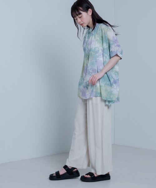 LUPILIEN(ルピリアン)の「Made in India◇タイダイ染め綿ボイル ブラウス(シャツ/ブラウス・レディース・オフホワイト/ピンクベージュ・FREE)」の5枚目の写真
