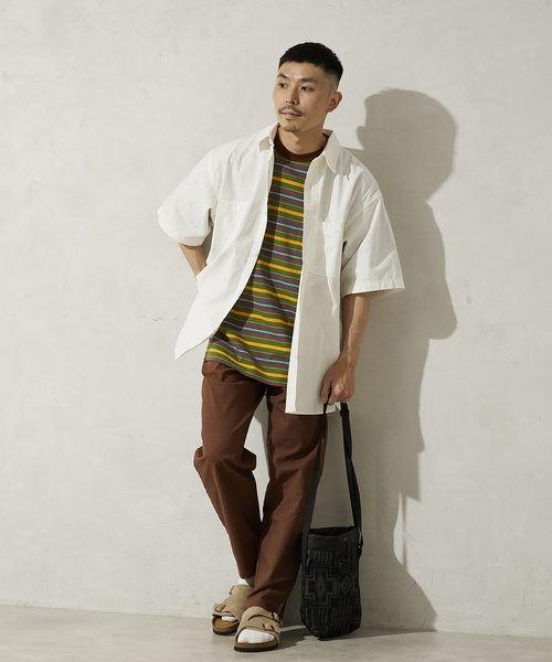 JOURNAL STANDARD relume（ジャーナルスタンダード　レリューム）の「【HOUSE HOLD / ハウスホールド】オーバーサイズシャンブレー半袖シャツ（シャツ/ブラウス・メンズ・ホワイト/ネイビー/ブルー/グリーン・2/4/3）」の20枚目の写真