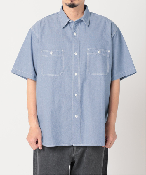 JOURNAL STANDARD relume（ジャーナルスタンダード　レリューム）の「【HOUSE HOLD / ハウスホールド】オーバーサイズシャンブレー半袖シャツ（シャツ/ブラウス・メンズ・ホワイト/ネイビー/ブルー/グリーン・2/4/3）」の18枚目の写真