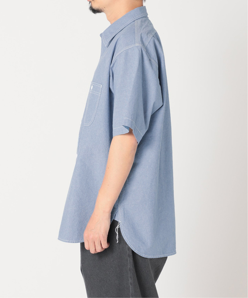 JOURNAL STANDARD relume（ジャーナルスタンダード　レリューム）の「【HOUSE HOLD / ハウスホールド】オーバーサイズシャンブレー半袖シャツ（シャツ/ブラウス・メンズ・ホワイト/ネイビー/ブルー/グリーン・2/4/3）」の17枚目の写真