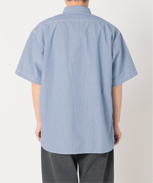 JOURNAL STANDARD relume（ジャーナルスタンダード　レリューム）の「【HOUSE HOLD / ハウスホールド】オーバーサイズシャンブレー半袖シャツ（シャツ/ブラウス・メンズ・ホワイト/ネイビー/ブルー/グリーン・2/4/3）」の16枚目の写真