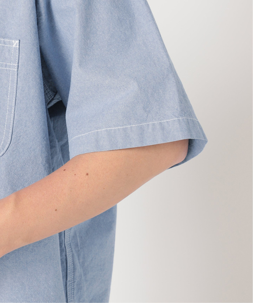 JOURNAL STANDARD relume（ジャーナルスタンダード　レリューム）の「【HOUSE HOLD / ハウスホールド】オーバーサイズシャンブレー半袖シャツ（シャツ/ブラウス・メンズ・ホワイト/ネイビー/ブルー/グリーン・2/4/3）」の12枚目の写真