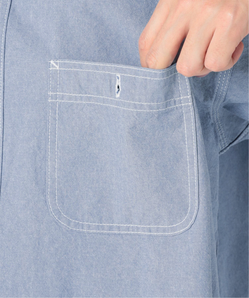 JOURNAL STANDARD relume（ジャーナルスタンダード　レリューム）の「【HOUSE HOLD / ハウスホールド】オーバーサイズシャンブレー半袖シャツ（シャツ/ブラウス・メンズ・ホワイト/ネイビー/ブルー/グリーン・2/4/3）」の8枚目の写真