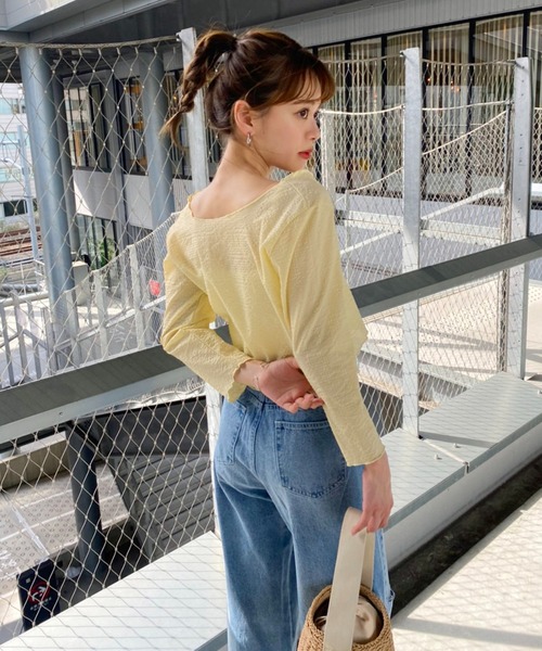 one after another NICE CLAUP(ワンアフターアナザーナイスクラップ)の「ダメージワイドパンツ(デニムパンツ・レディース・アイボリー/ブラック/ブルー/ベビーピンク・S/M)」の18枚目の写真