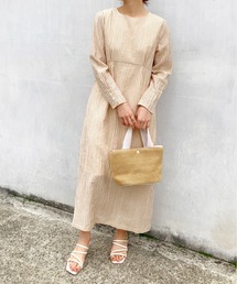 Brownie チェック柄 ウエスト切替ワンピース