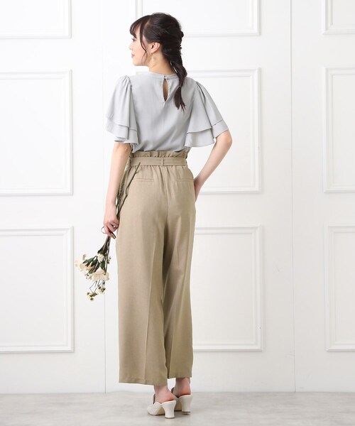 couture brooch(クチュールブローチ)の「◆高機能/洗える/シワになりにくい センタープレスワイドパンツ(その他パンツ・レディース・ライトグレー/ブラック/ブラウン系その他/ブラウン系・40/38/42/36)」の19枚目の写真
