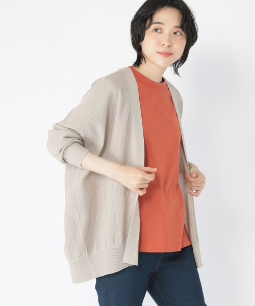 studio CLIP（スタディオクリップ）の「12ゲージ麻タッチガータ編みカーディガン（カーディガン/ボレロ・レディース・グリーン/ブラック/ライトグレー・FREE）」の6枚目の写真