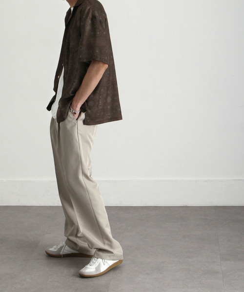 ZIP FIVE（ジップファイブ）の「【ZIP FIVE】ドレープ ルーズシルエット オープンカラー 半袖 柄シャツ（シャツ/ブラウス・メンズ・ブラック/ネイビー/ブラウン/グレイッシュブルー/チャコール/ブラック系/ブルー系/ブラウン系/ブルー系1/ブラウン系1/ブラック系1/ホワイト系/ホワイト系1・MEDIUM/LARGE/X-LARGE）」の18枚目の写真