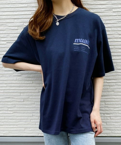 muahmuah（ムーアムーア）の「muahmuah(ムーア ムーア)/REDLINE MUAH T-SHIRT（Tシャツ/カットソー・レディース・ホワイト/ネイビー/ブラック/パープル・FREE）」の4枚目の写真