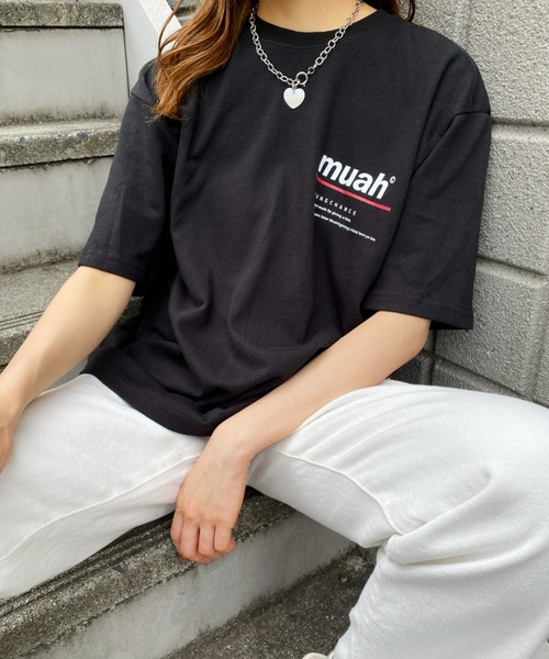 muahmuah（ムーアムーア）の「muahmuah(ムーア ムーア)/REDLINE MUAH T-SHIRT（Tシャツ/カットソー・レディース・ホワイト/ネイビー/ブラック/パープル・FREE）」の15枚目の写真