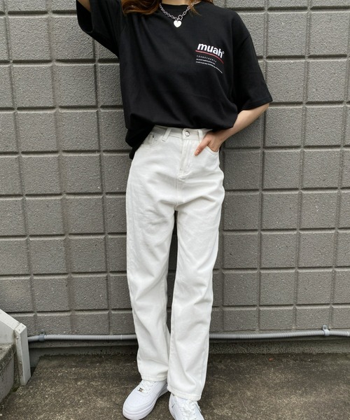 muahmuah（ムーアムーア）の「muahmuah(ムーア ムーア)/REDLINE MUAH T-SHIRT（Tシャツ/カットソー・レディース・ホワイト/ネイビー/ブラック/パープル・FREE）」の18枚目の写真