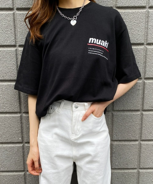 muahmuah（ムーアムーア）の「muahmuah(ムーア ムーア)/REDLINE MUAH T-SHIRT（Tシャツ/カットソー・レディース・ホワイト/ネイビー/ブラック/パープル・FREE）」の12枚目の写真