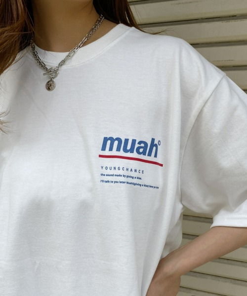 muahmuah（ムーアムーア）の「muahmuah(ムーア ムーア)/REDLINE MUAH T-SHIRT（Tシャツ/カットソー・レディース・ホワイト/ネイビー/ブラック/パープル・FREE）」の7枚目の写真