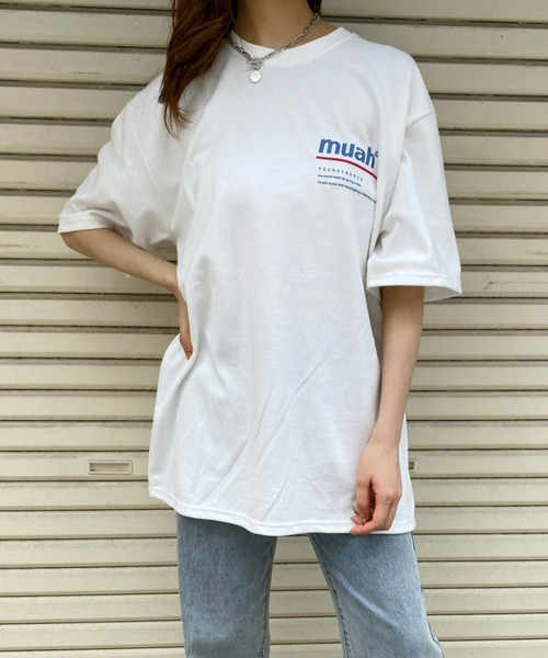 muahmuah（ムーアムーア）の「muahmuah(ムーア ムーア)/REDLINE MUAH T-SHIRT（Tシャツ/カットソー・レディース・ホワイト/ネイビー/ブラック/パープル・FREE）」の9枚目の写真