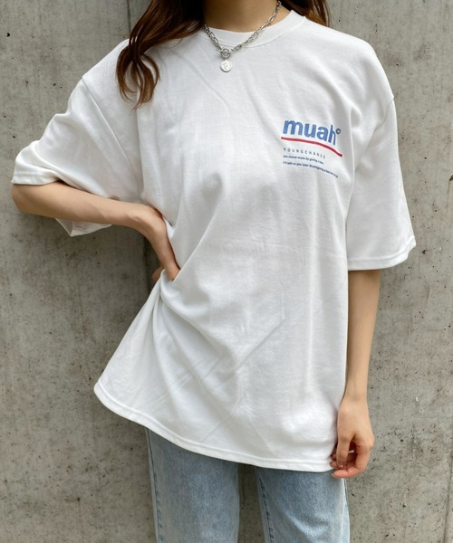 muahmuah（ムーアムーア）の「muahmuah(ムーア ムーア)/REDLINE MUAH T-SHIRT（Tシャツ/カットソー・レディース・ホワイト/ネイビー/ブラック/パープル・FREE）」の6枚目の写真