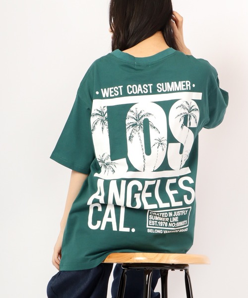 FUNALIVE(ファンアライブ)の「Sunsweet LOSANGELESロゴ半袖Tシャツ(Tシャツ/カットソー・メンズ・ブラック/グリーン・L/M)」の2枚目の写真