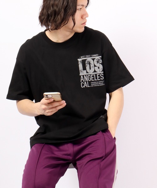FUNALIVE(ファンアライブ)の「Sunsweet LOSANGELESロゴ半袖Tシャツ(Tシャツ/カットソー・メンズ・ブラック/グリーン・L/M)」の1枚目の写真