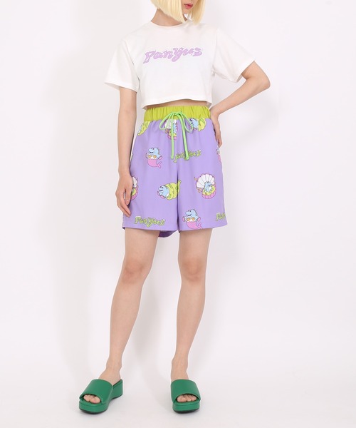 PUNYUS（プニュズ）の「クロップドロゴＴシャツ（Tシャツ/カットソー・レディース・パープル/ブラック/ホワイト・3/1/2/4）」の18枚目の写真