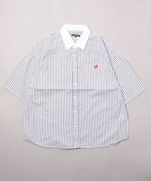 SITRY | Wide silhouette Cleric stripe shirt/ワイドシルエット ストライプ クレリックシャツ(シャツ/ブラウス)