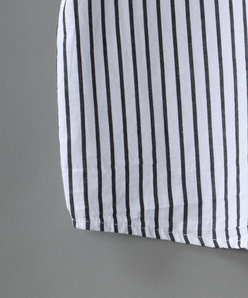 SITRY（シトリー）の「Wide silhouette Cleric stripe shirt/ワイドシルエット ストライプ クレリックシャツ（シャツ/ブラウス・メンズ・ブラック/ネイビー/ブルー・M/L）」の5枚目の写真