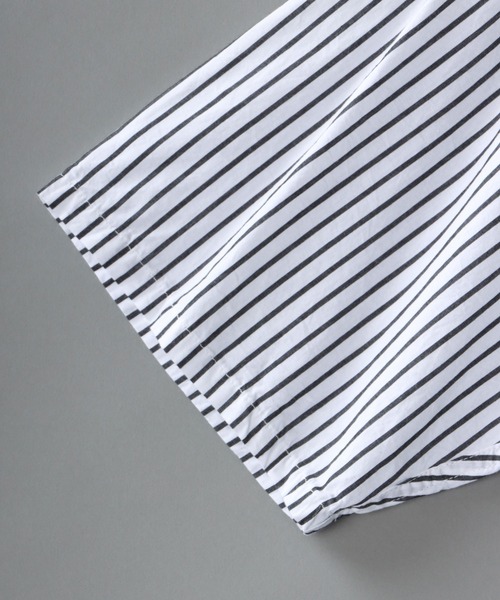 SITRY（シトリー）の「Wide silhouette Cleric stripe shirt/ワイドシルエット ストライプ クレリックシャツ（シャツ/ブラウス・メンズ・ブラック/ネイビー/ブルー・M/L）」の6枚目の写真