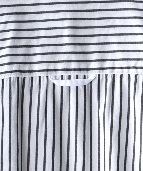 SITRY（シトリー）の「Wide silhouette Cleric stripe shirt/ワイドシルエット ストライプ クレリックシャツ（シャツ/ブラウス・メンズ・ブラック/ネイビー/ブルー・M/L）」の8枚目の写真