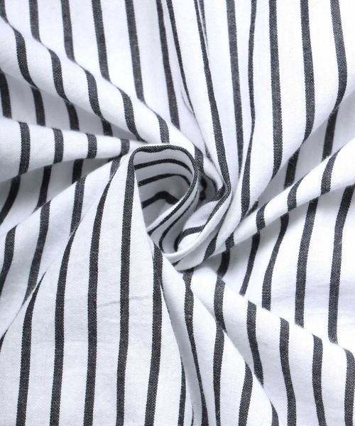 SITRY（シトリー）の「Wide silhouette Cleric stripe shirt/ワイドシルエット ストライプ クレリックシャツ（シャツ/ブラウス・メンズ・ブラック/ネイビー/ブルー・M/L）」の9枚目の写真