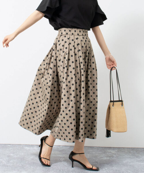 ellie エリー　ドットリバーシブルスカート 美品】ELLIE ドットリバーシブルスカート