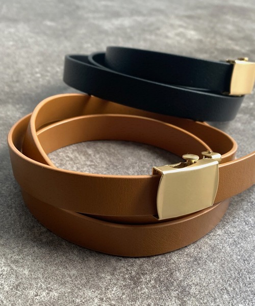 DouDou(ドゥドゥ)の「スクエアバックルベルト(ベルト・レディース・ブラック/キャメル・FREE)」の4枚目の写真
