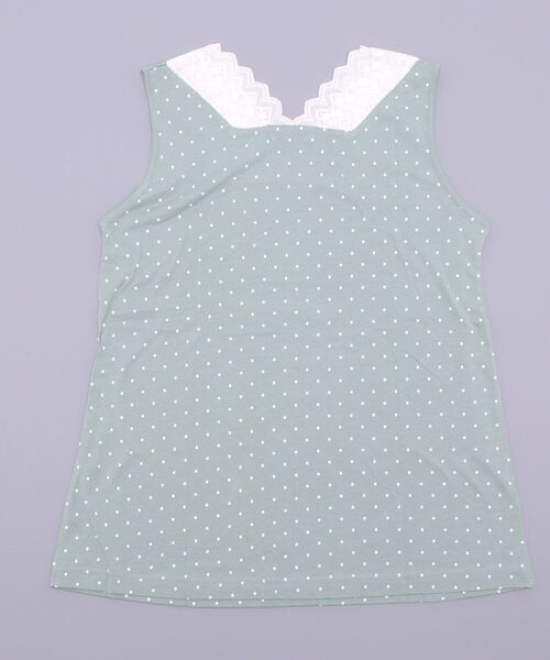 Samansa Mos2(サマンサ モスモス)の「Vネックレースノースリーブカットソー(Tシャツ/カットソー・レディース・ホワイト/ブラック/オフホワイト/ミント・フリ-)」の5枚目の写真