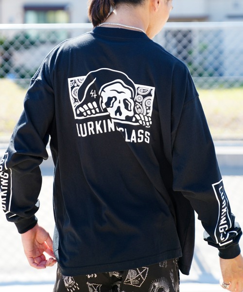 LURKING CLASS（ラーキングクラス）の「【ムラサキスポーツ別注】LURKING CLASS/ラーキングクラス オーバーサイズロンT バックプリント/スリーブロゴ ペイズリー柄  ST22FTM01（Tシャツ/カットソー・メンズ・グリーン/ブラック/ホワイト・L/M/XL）」の14枚目の写真