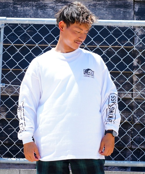 LURKING CLASS（ラーキングクラス）の「【ムラサキスポーツ別注】LURKING CLASS/ラーキングクラス オーバーサイズロンT バックプリント/スリーブロゴ ペイズリー柄  ST22FTM01（Tシャツ/カットソー・メンズ・グリーン/ブラック/ホワイト・L/M/XL）」の4枚目の写真