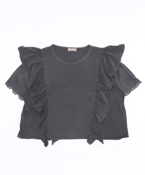 Samansa Mos2（サマンサ モスモス）の「ピグメントフリルカットソー（Tシャツ/カットソー・レディース・キナリ/モカ/ブラック・ﾌﾘ-）」の17枚目の写真