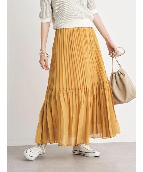 earth music&ecology(アースミュージックアンドエコロジー)の「ランダムプリーツボリュームスカート(スカート・レディース・オフホワイト/ブルー/イエロー/ブラック系その他5・FREE)」の14枚目の写真