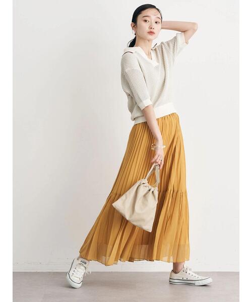 earth music&ecology(アースミュージックアンドエコロジー)の「ランダムプリーツボリュームスカート(スカート・レディース・オフホワイト/ブルー/イエロー/ブラック系その他5・FREE)」の17枚目の写真