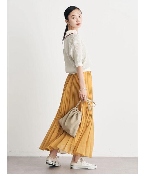 earth music&ecology(アースミュージックアンドエコロジー)の「ランダムプリーツボリュームスカート(スカート・レディース・オフホワイト/ブルー/イエロー/ブラック系その他5・FREE)」の18枚目の写真