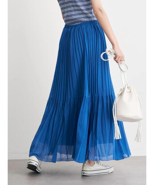 earth music&ecology(アースミュージックアンドエコロジー)の「ランダムプリーツボリュームスカート(スカート・レディース・オフホワイト/ブルー/イエロー/ブラック系その他5・FREE)」の20枚目の写真