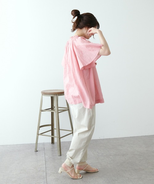 PUAL CE CIN（ピュアルセシン）の「綿麻ローンブラウス（シャツ/ブラウス・レディース・ブラック/ピンク/グリーン・FREE）」の17枚目の写真