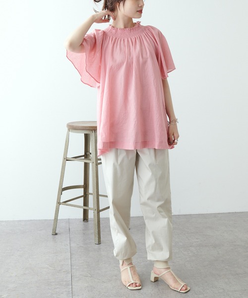 PUAL CE CIN（ピュアルセシン）の「綿麻ローンブラウス（シャツ/ブラウス・レディース・ブラック/ピンク/グリーン・FREE）」の11枚目の写真