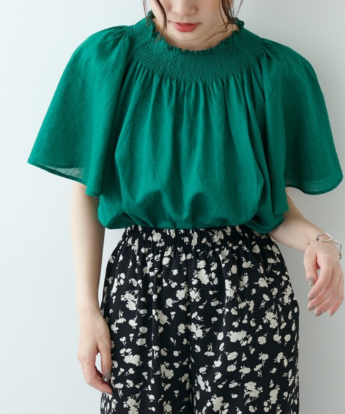 PUAL CE CIN（ピュアルセシン）の「綿麻ローンブラウス（シャツ/ブラウス・レディース・ブラック/ピンク/グリーン・FREE）」の19枚目の写真