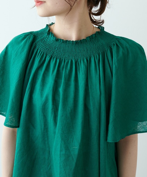 PUAL CE CIN（ピュアルセシン）の「綿麻ローンブラウス（シャツ/ブラウス・レディース・ブラック/ピンク/グリーン・FREE）」の5枚目の写真
