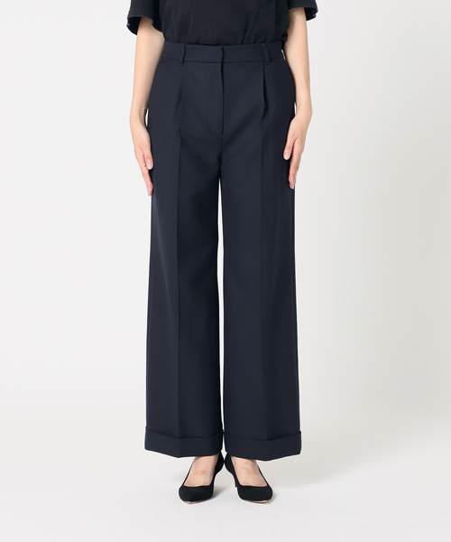 Spick & Span（スピックアンドスパン）の「ダブルクロスタックカフドパンツ（スラックス・レディース・ベージュ/ネイビー・38/36）」の11枚目の写真