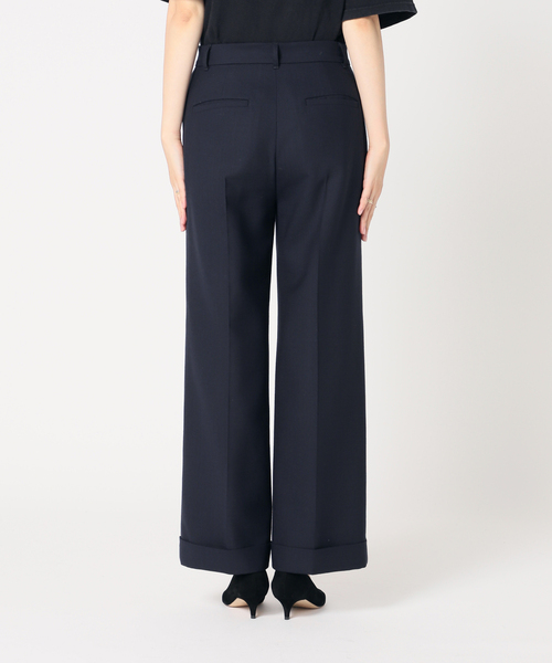 Spick & Span（スピックアンドスパン）の「ダブルクロスタックカフドパンツ（スラックス・レディース・ベージュ/ネイビー・38/36）」の6枚目の写真