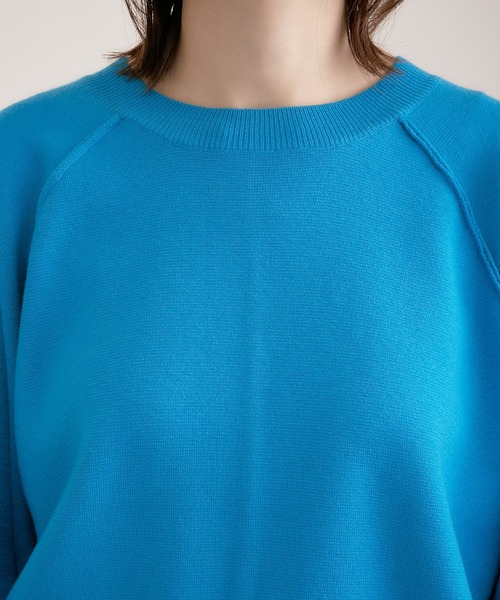 COLLAGE GALLARDAGALANTE（コラージュガリャルダガランテ）の「色違いが欲しい/スウェット感覚で着れるラグランニット/手洗い可/WEB限定カラー有（ニット/セーター・レディース・ブラック/ネイビー/ブラウン/ブルー/キナリ・FREE）」の7枚目の写真