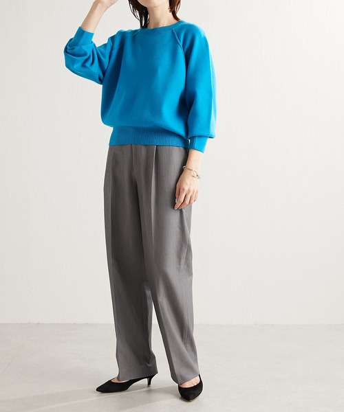 COLLAGE GALLARDAGALANTE（コラージュガリャルダガランテ）の「色違いが欲しい/スウェット感覚で着れるラグランニット/手洗い可/WEB限定カラー有（ニット/セーター・レディース・ブラック/ネイビー/ブラウン/ブルー/キナリ・FREE）」の21枚目の写真