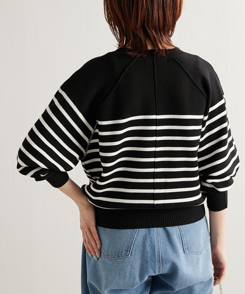 COLLAGE GALLARDAGALANTE（コラージュガリャルダガランテ）の「色違いが欲しい/スウェット感覚で着れるラグランニット/手洗い可/WEB限定カラー有（ニット/セーター・レディース・ブラック/ネイビー/ブラウン/ブルー/キナリ・FREE）」の16枚目の写真