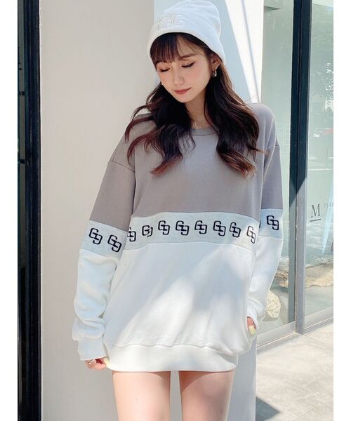 GYDA（ジェイダ）の「GGジャカードライン SWITCHINGスウェットトップス